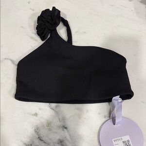 WISKII Black One-Shoulder Top